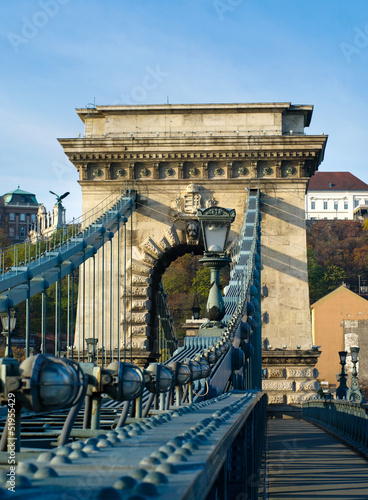 The Chain Bridge across the Danube in Budapest photo