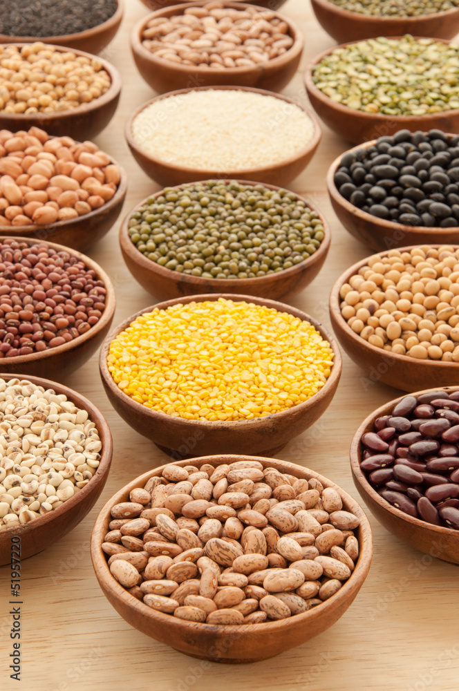 Various types of beans.
