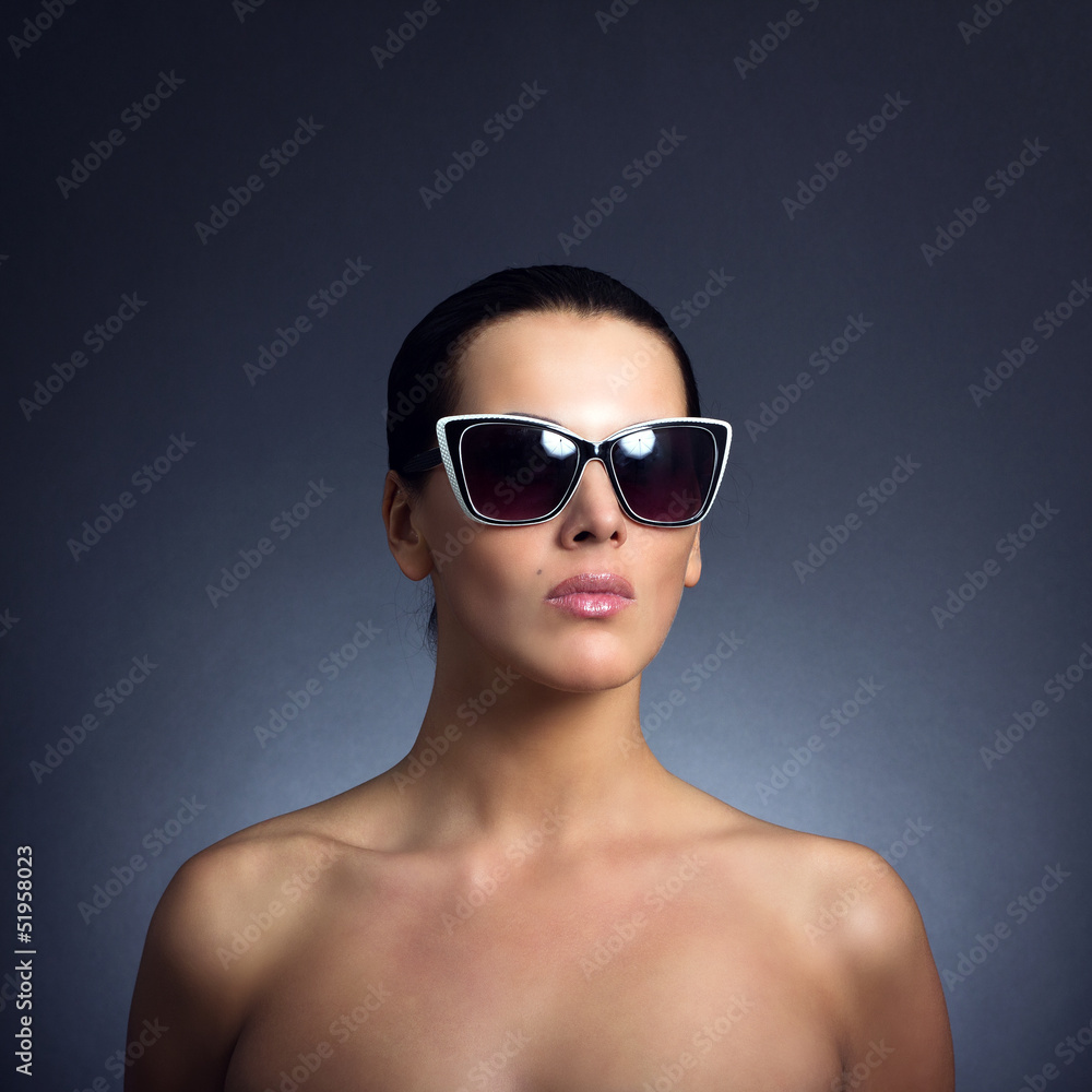 Fashion woman portrait wearing sunglasses Fashion woman portrait wearing sunglasses