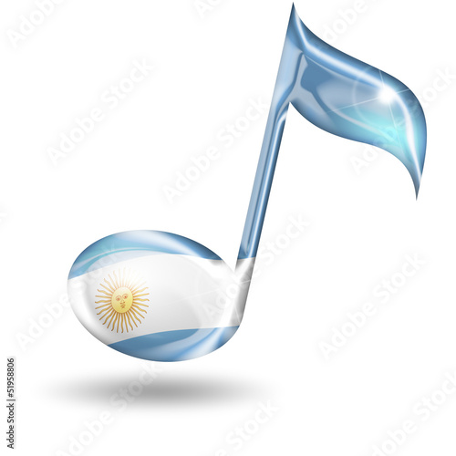musical note with Argentine flag  colors