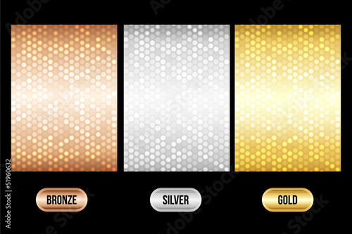 Set of luxury metallic backgrounds