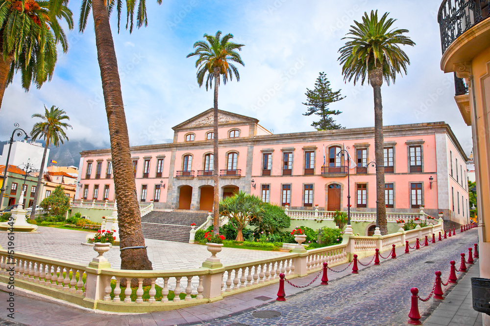 Town hall in the center of La Orotava. Tenerife, Canary, Spain