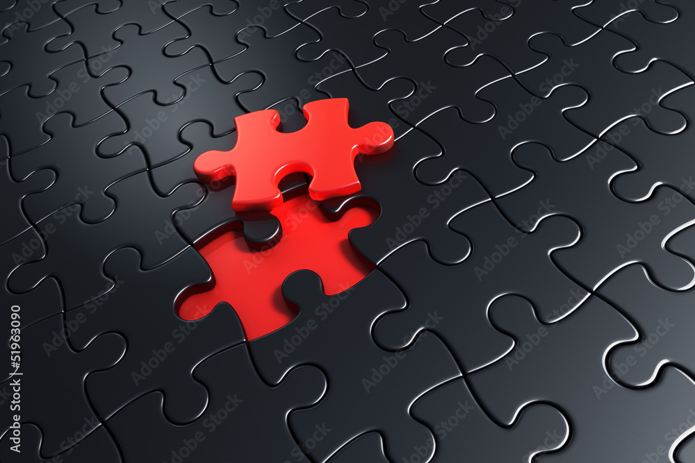 Fototapeta premium Lifted puzzle piece