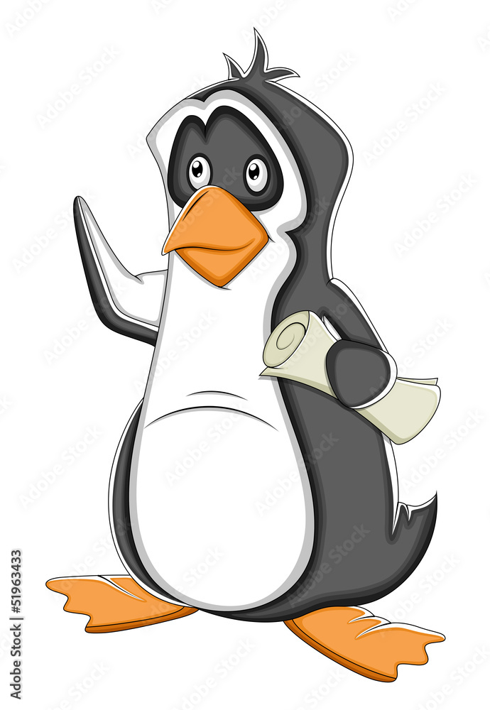 Job Search Cartoon Penguin Vector Illustration Job Search Cartoon Penguin Vector Illustration