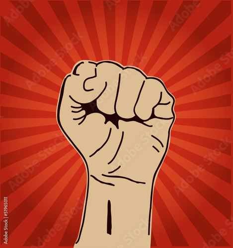Clenched fist held high