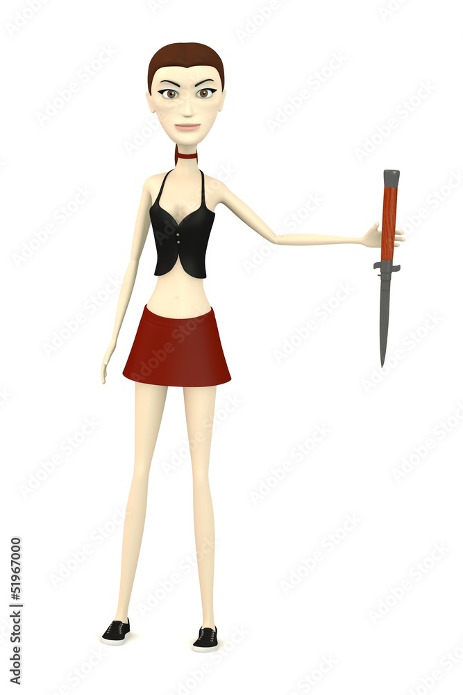 3d render of cartoon character with a knife 3d render of cartoon character with a knife