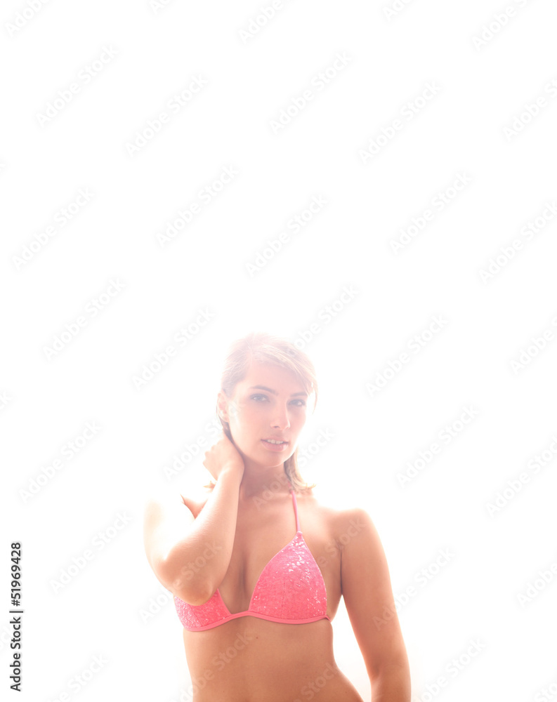 Obraz premium junge Frau trägt Bikini