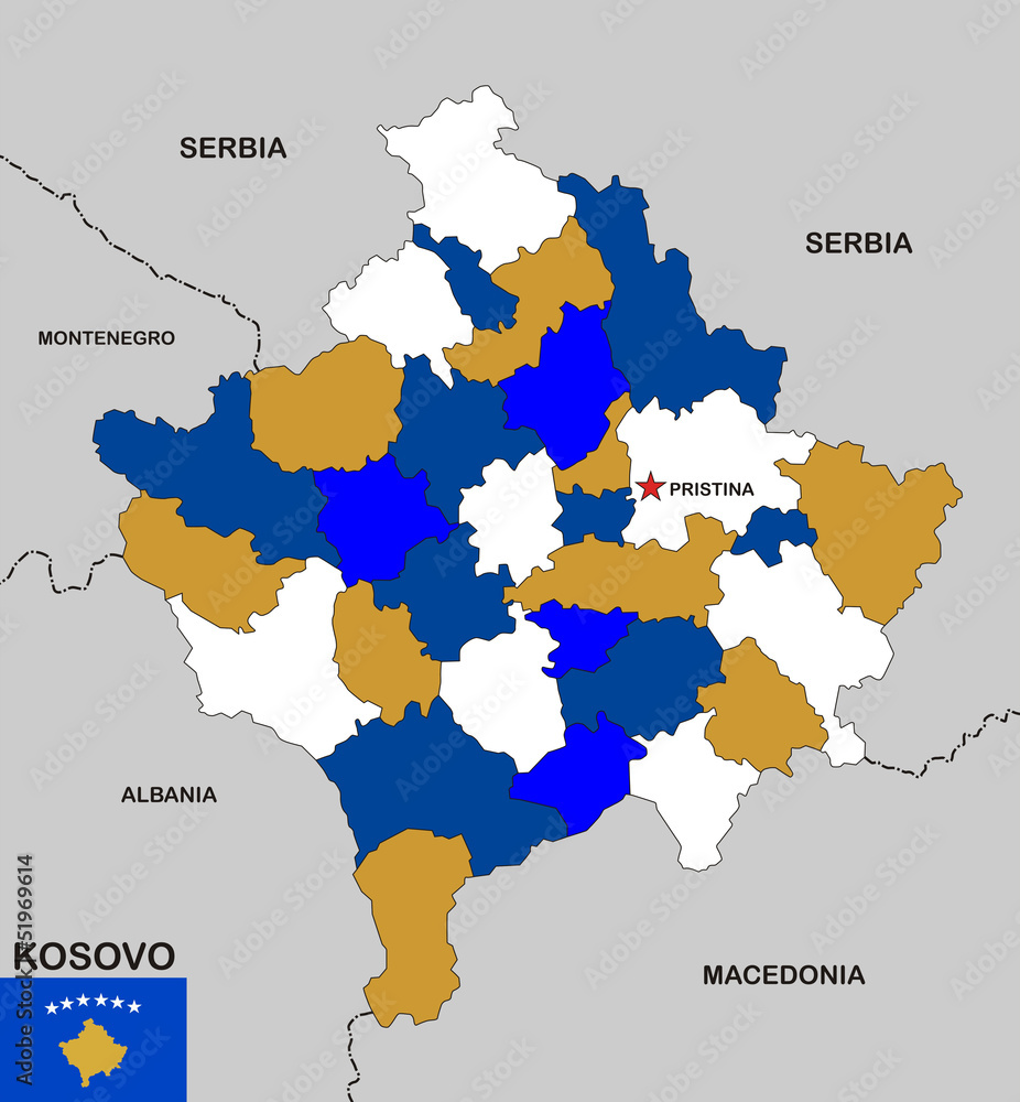 Fototapeta premium mapa kosowa