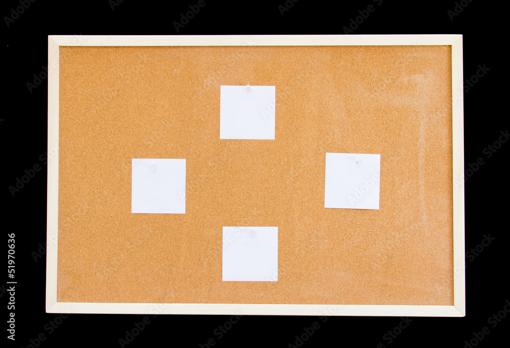 Fototapeta premium Cork board with blank notes