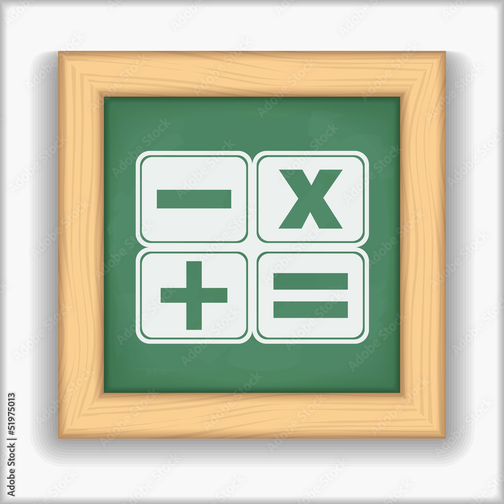 Blackboard with icon of a calculator Blackboard with icon of a calculator