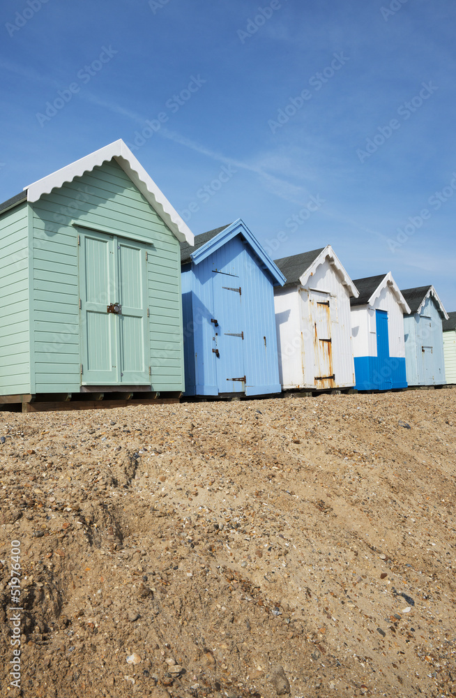 Colorful Beach Huts at Felixstowe, Suffolk, UK. Colorful Beach Huts at Felixstowe, Suffolk, UK.