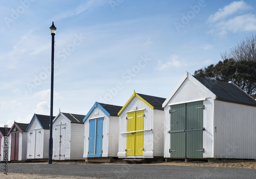 Beach Huts at Felixstowe, Suffolk, UK.