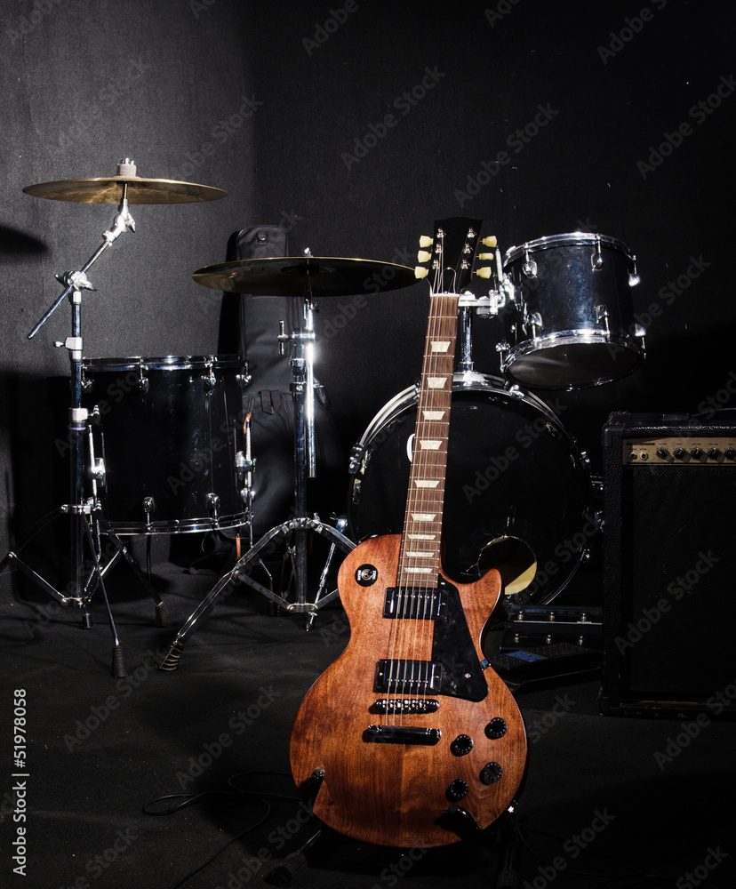 Fototapeta premium Set of musical instruments during concert
