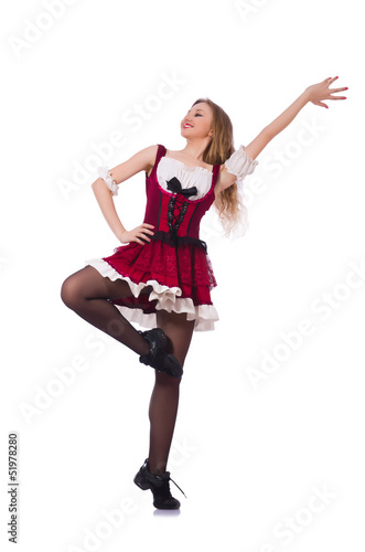 German girl in traditional festival clothing