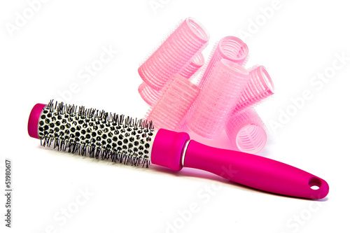 hairbrush and curlers