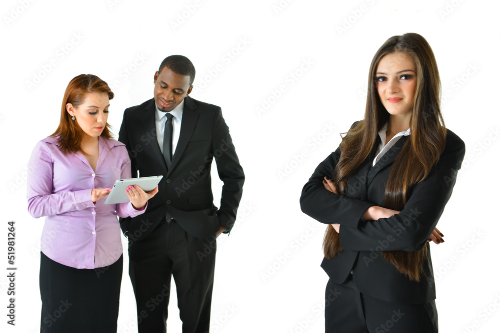 Business Woman and Team Business Woman and Team