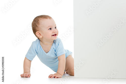 baby boy peeking out poster