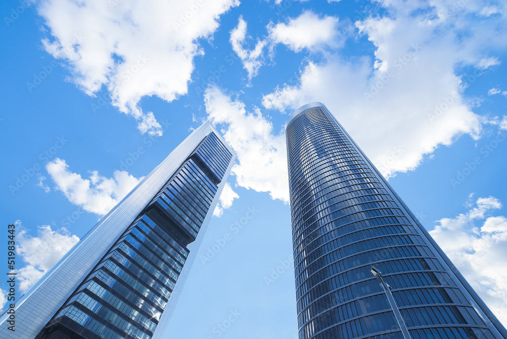Modern buildings.Office buildings against the blue sky. Modern buildings.Office buildings against the blue sky.