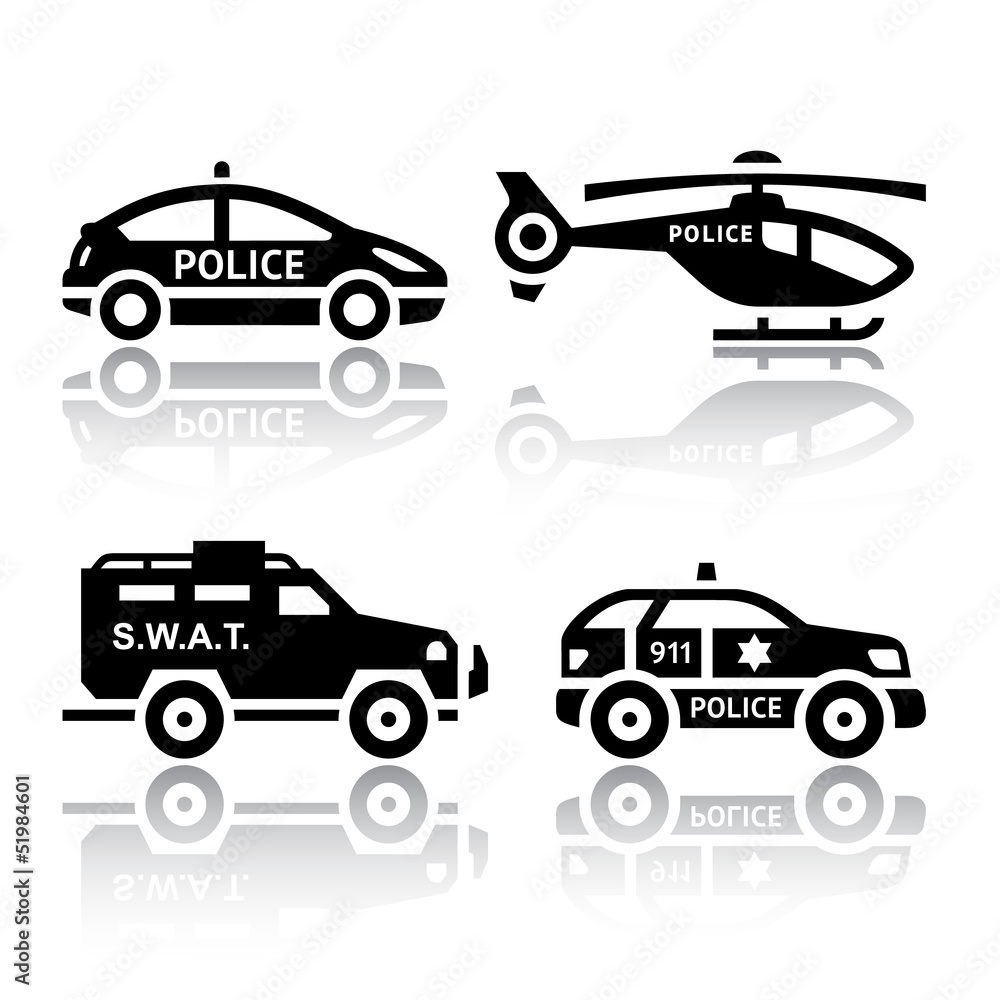 Set of transport icons - Police part 2