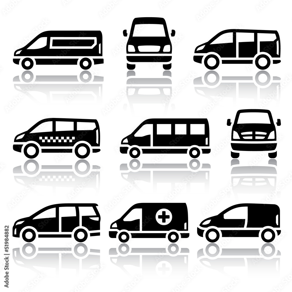 Set of transport icons - Van Set of transport icons - Van