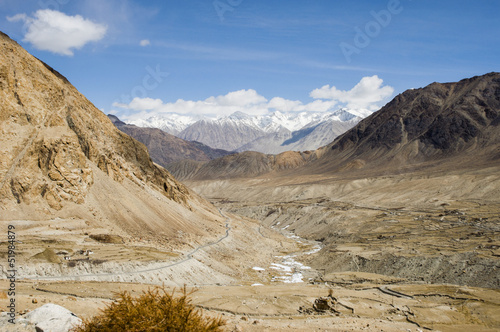 view of mountain and blue sky in Nubra valley, Leh