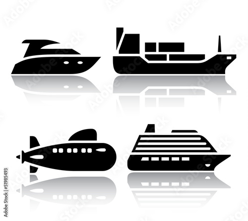 Set of transport icons - Water transport