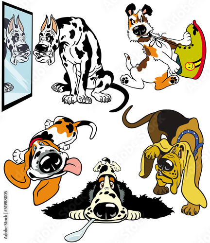 cartoon dogs set