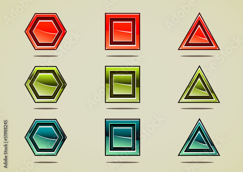 nine colorful different stones