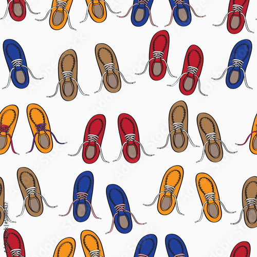 Colourful background pattern of shoes