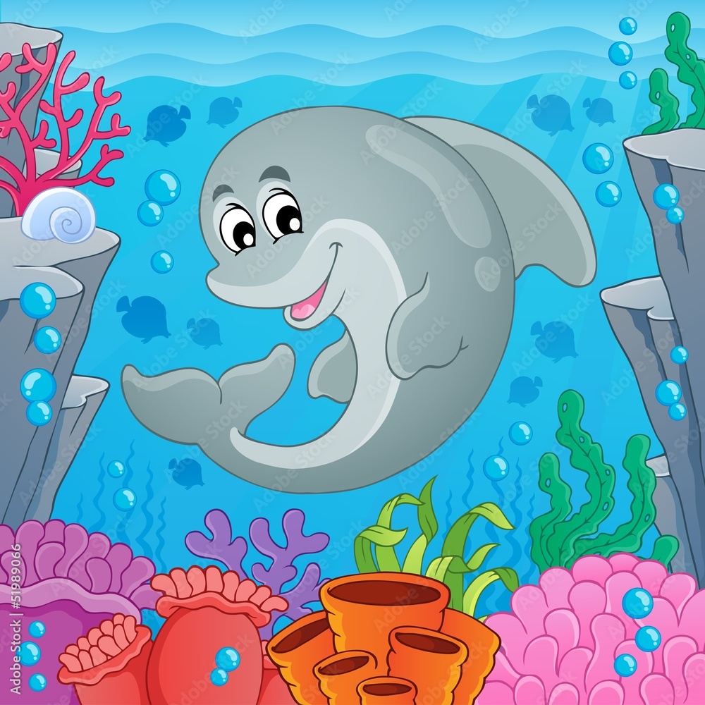 Obraz premium Image with dolphin theme 6