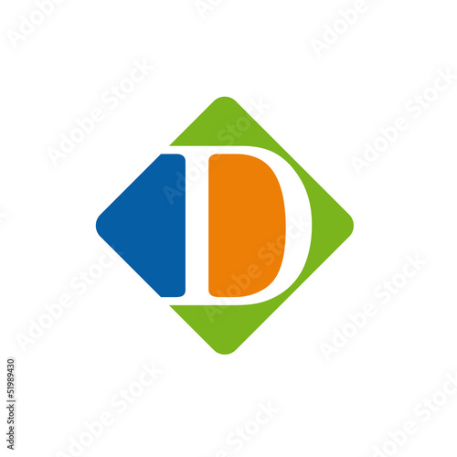 Vector color logo initial letter D