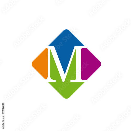 Vector color logo initial letter M
