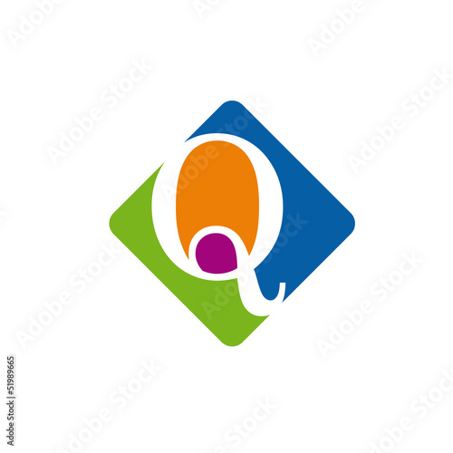 Vector color logo initial letter Q