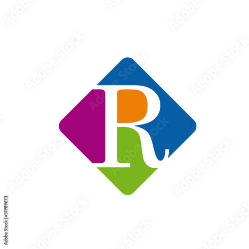 Vector color logo initial letter R