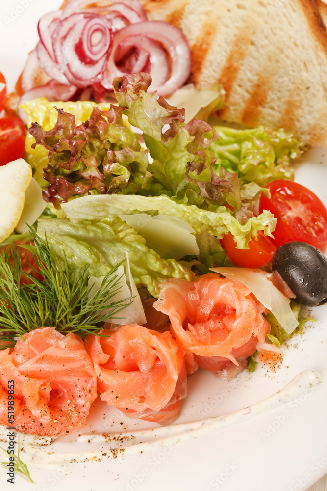 tasty appetizer with salmon tasty appetizer with salmon