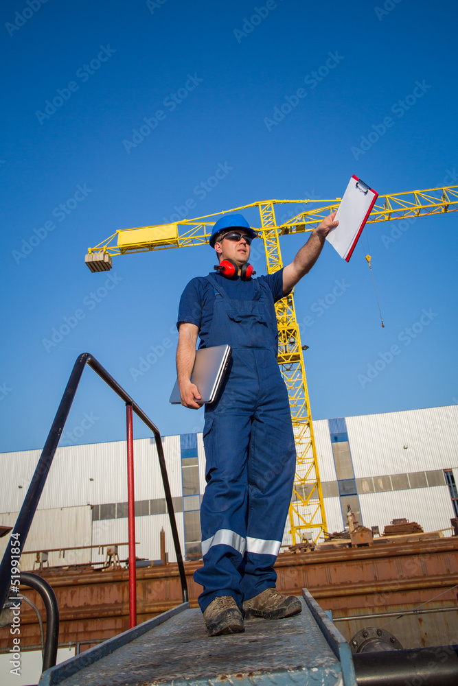 shipyard workers