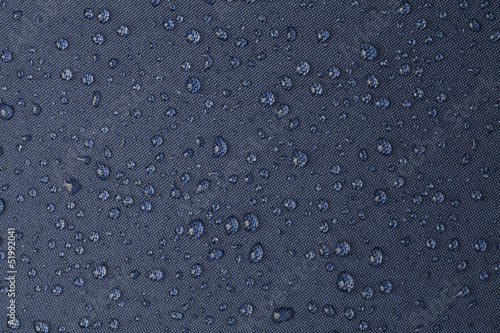 Drops of water on waterproof cloth