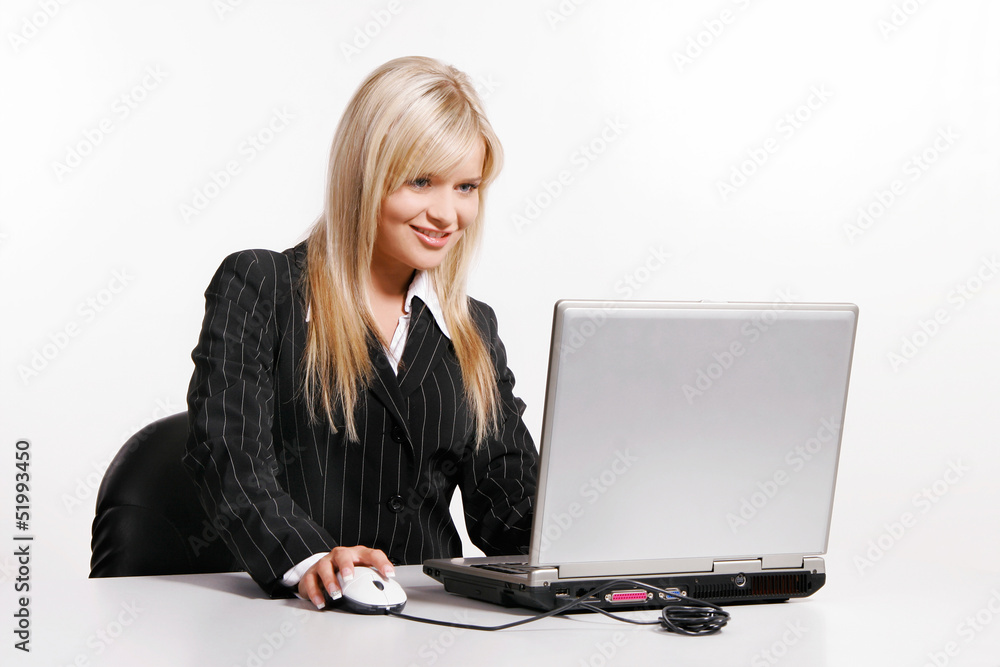 Beautiful young woman working with laptop Beautiful young woman working with laptop