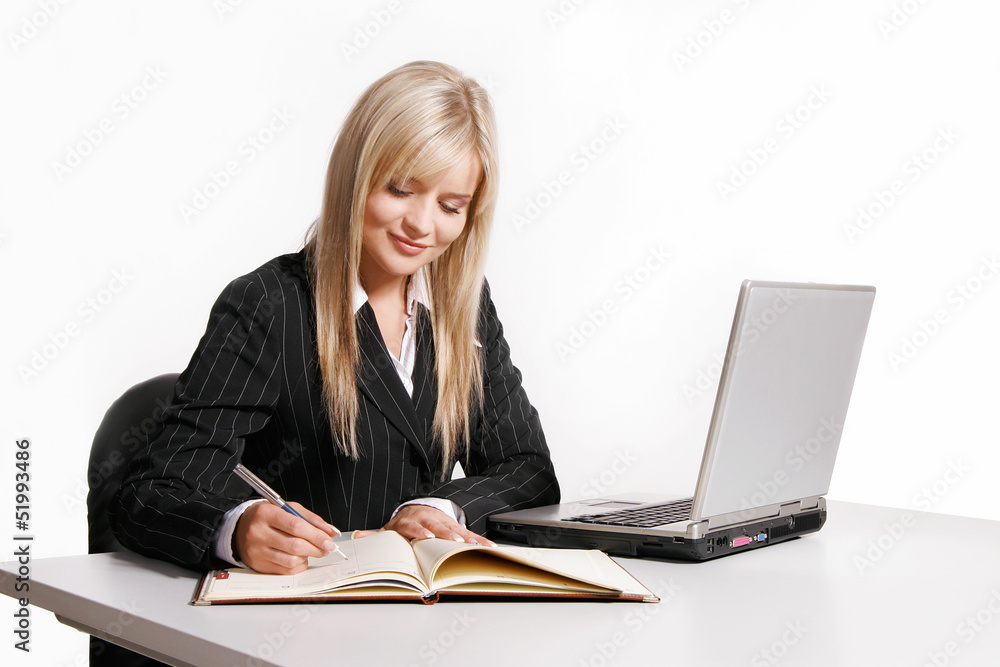 Beautiful young woman working with laptop Beautiful young woman working with laptop