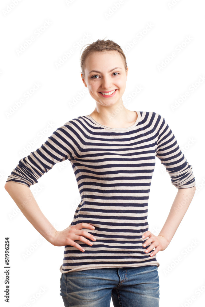 Obraz premium Waist up portrait of young blond woman