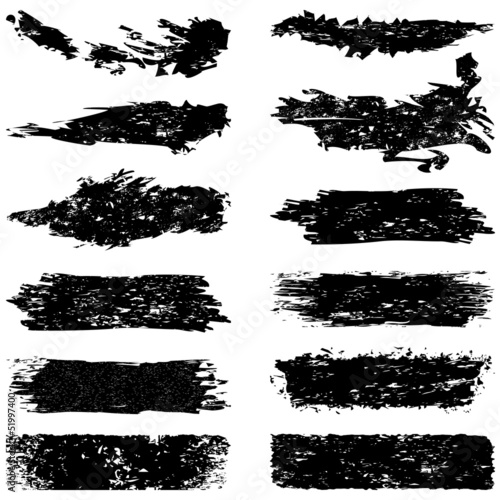 Large set of grunge brush strokes