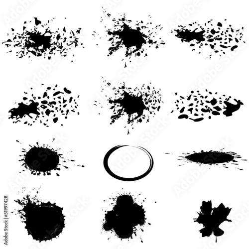 Large set of grunge splatters
