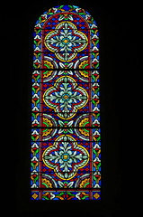 Leinwandbilder Buntglas Leuchtende Glasmalerei kirchlicher Kunst  © savoieleysse