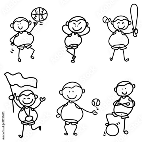 cartoon hand drawing sport icon