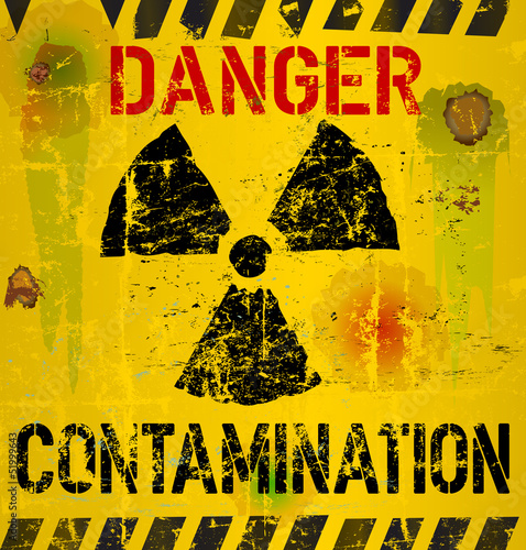 nuclear contamination warning sign, vector illustration photo