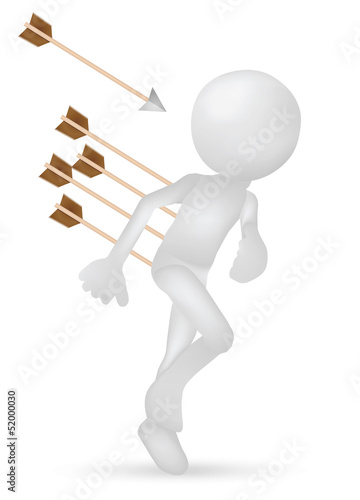 3d man running from arrows