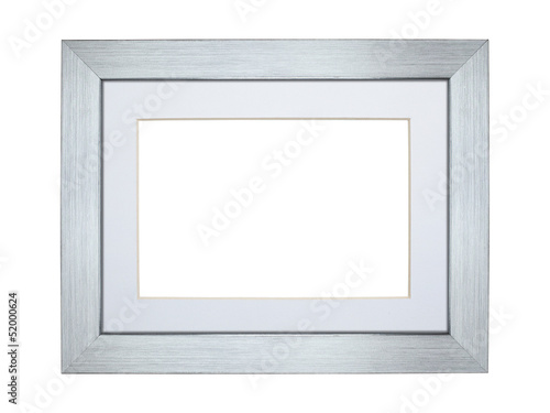 Silver picture frame with clipping path