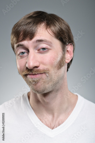 Caucasian Man With A Mustache Smiling