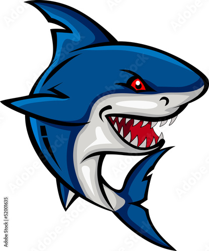 angry shark cartoon
