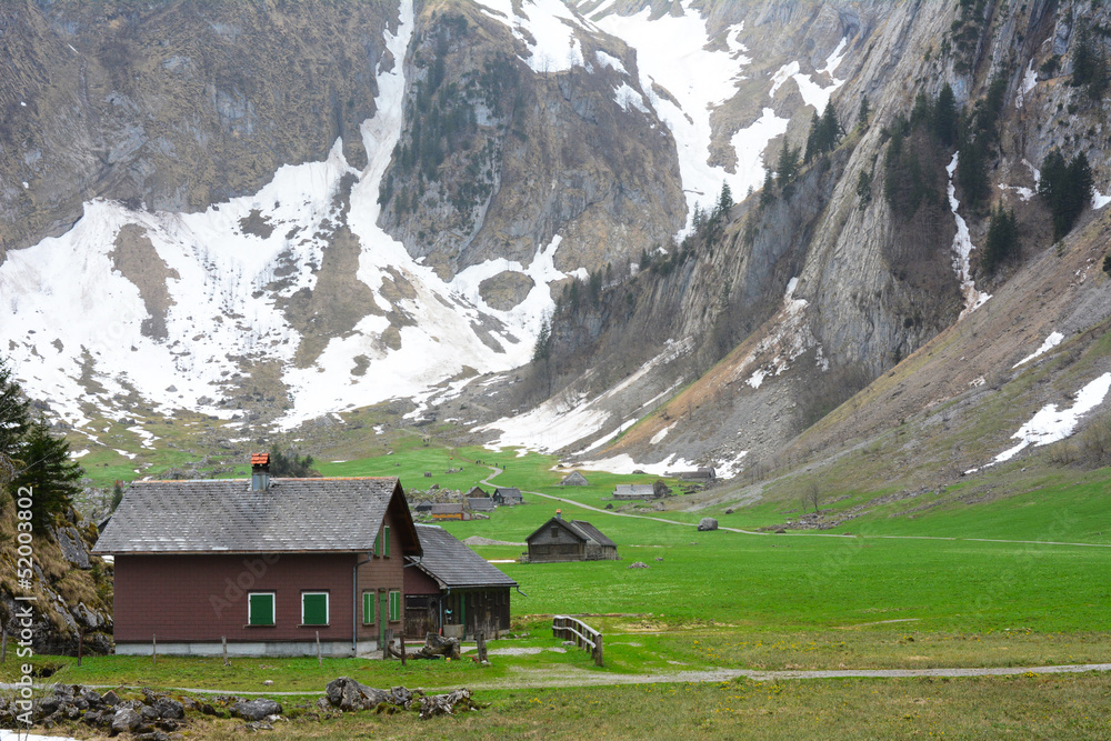 Beautiful mountain valley in Switzerland